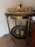 Ronde etagere op wielen, Huis en Inrichting, Tafels | Sidetables, Ophalen, Zo goed als nieuw, 25 tot 50 cm, Rond