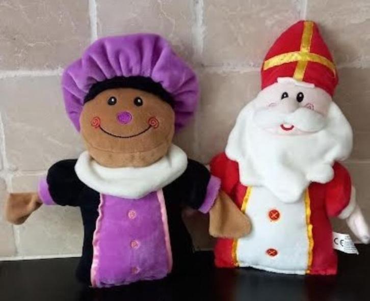 Knuffel sinterklaas en zwarte piet zijn 28 cm, Diversen, Sinterklaas, Zo goed als nieuw, Ophalen of Verzenden