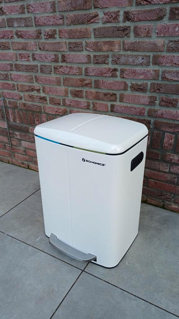 Prullenbak Pedaalemmer 2x20Liter Wit Soft Close 45x36x60cm, Huis en Inrichting, Woonaccessoires | Prullenbakken, Nieuw, Metaal