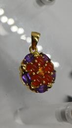 Goud Vergulde Zilveren Hanger met Edelstenen, Overige voorstellingen, Ophalen of Verzenden, Zo goed als nieuw, Met edelsteen