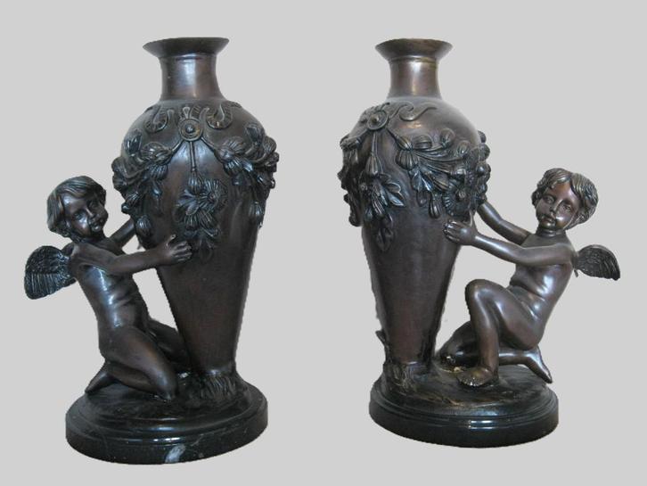 Auguste Moreau bronzen vazen, Antiek en Kunst, Antiek | Koper en Brons, Brons, Ophalen