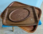 Vintage retro dienbladen trays/plywood teak, Huis en Inrichting, Woonaccessoires | Dienbladen, Ophalen of Verzenden, Gebruikt