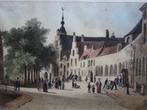 Zeldzame litho kleur De Kazerne Delft Craeyvanger, 1836, Antiek en Kunst, Kunst | Litho's en Zeefdrukken, Verzenden