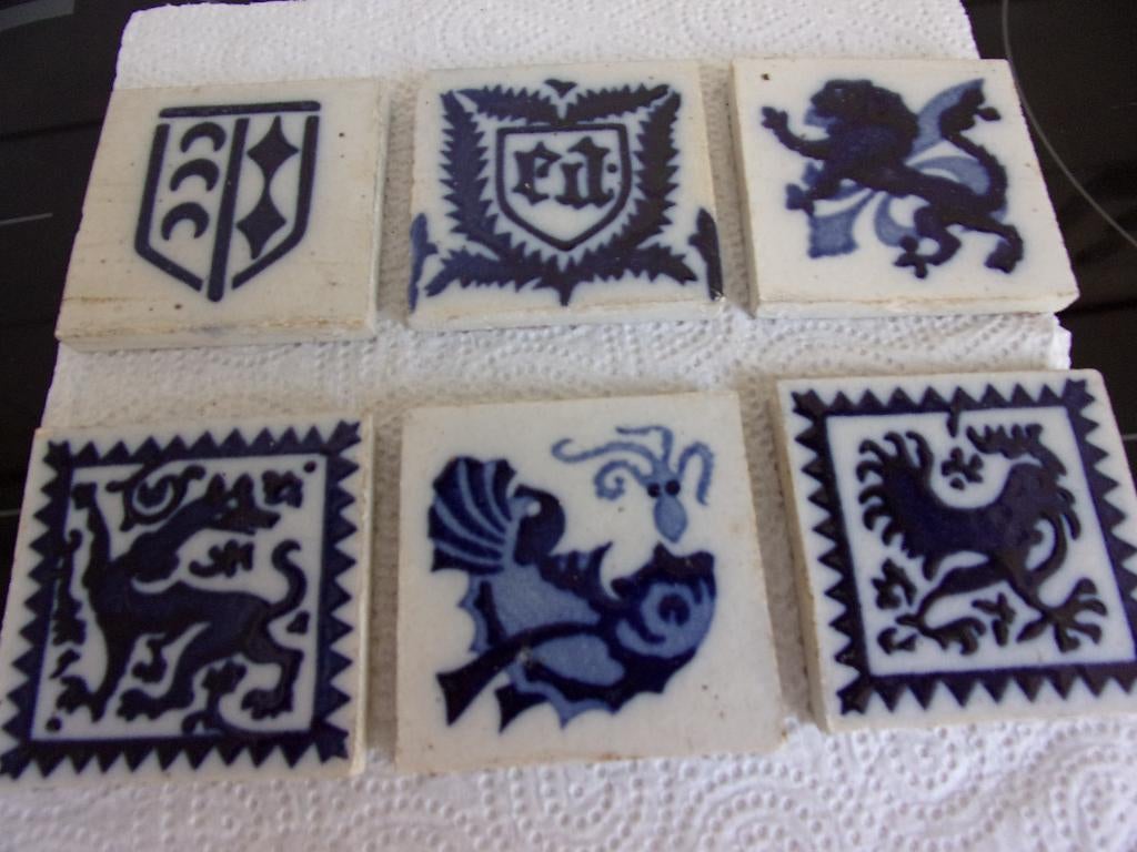 Vintage Delfst Blauw Haard/Schouw tegeltjes 6x, Ophalen of Verzenden