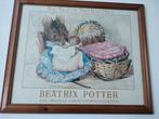 Beatrix Potter prent in houten lijst 46 x 56 cm, Ophalen of Verzenden, Gebruikt, Handborduren, Overige typen