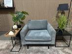 “LEVERING MOGELIJK” Mooie ribstof fauteuil!, Ribstof, grijs,, 100 tot 125 cm, Ophalen of Verzenden, Zo goed als nieuw