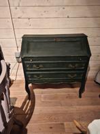 Prachtig oude secretaire, donker groen geverfd, Ophalen