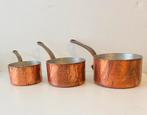 Koperen saus pannen , made in France, Overige materialen, Gebruikt, Frankrijk, Pannenset