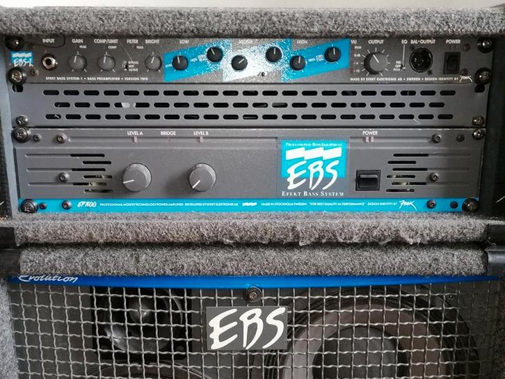 EBS EP800 800W Headamp + EBS 1 Preamp + EBS cabinet 300W, Muziek en Instrumenten, Versterkers | Bas en Gitaar, Gebruikt, Basgitaar