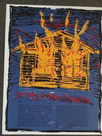 gesigneerde litho "getroffen door de onsterfelijkheid 28/50 beschikbaar voor biedingen