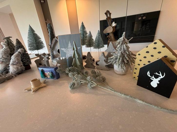 Kerstspullen complete set: Grijs, Pastel Groen, Huis en Inrichting, Woonaccessoires | Overige, Zo goed als nieuw, Ophalen of Verzenden