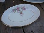 Brocante schaal roze roosjes, Antiek en Kunst, Ophalen of Verzenden