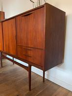 Deense Houten Kast vintage sideboard highboard teak fineer, Ophalen, Gebruikt, Met deur(en), 150 tot 200 cm
