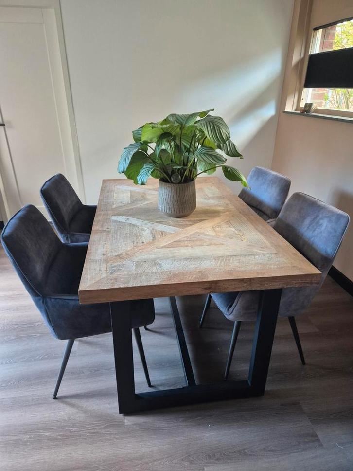 Teakhouten tafel 150  90 (zonder stoelen), Huis en Inrichting, Complete eetkamers, Gebruikt, 4 tot 6 stoelen, Ophalen of Verzenden