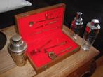 Vintage cocktailset – 3 shakers (o.a. verguld, Arcoroc) box, Ophalen of Verzenden, Gebruikt