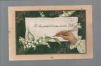 8124 Oude reliëfkaart bloemen lelietjes van dalen, Verzenden, Gelopen, Overige thema's