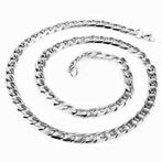 60cm x 7mm Cubaanse ketting Heren Ketting Zilverkleurig RVS, Overige materialen, Birgitta-Gracht 33, 6465 EL Kerkrade, Nederland