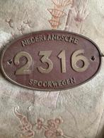 Nummerplaat 2316   Nederlandsche Spoorwegen, Verzamelen, Ophalen, Gebruikt, Trein, Overige typen