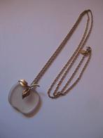 Ketting met matglas appel / vintage Avon, Sieraden, Tassen en Uiterlijk, Ophalen, Gebruikt, Goud, Overige materialen