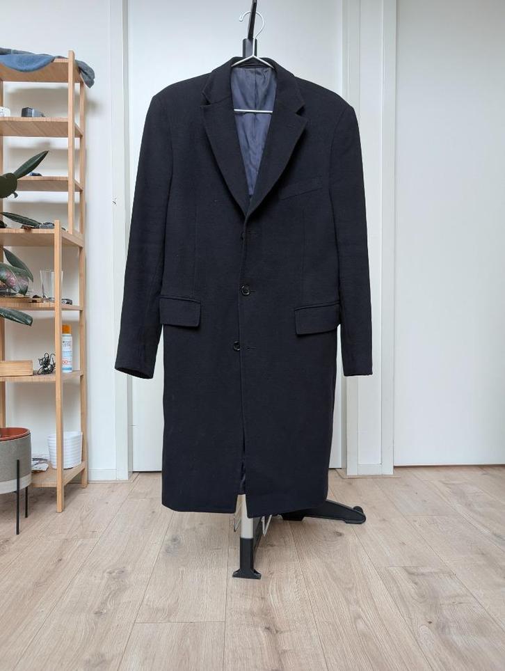 Suitsupply jas 100% cashmere (nieuwprijs 699), Kleding | Heren, Jassen | Winter, Gedragen, Maat 48/50 (M), Blauw, Ophalen of Verzenden