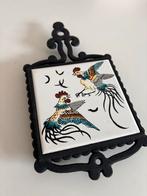 Vintage Onderzetter met Haan Motief, Ophalen of Verzenden, Gebruikt, Glas of Kopje