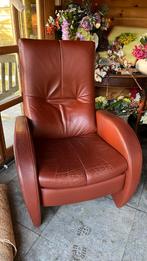Leren relaxstoel, Huis en Inrichting, Fauteuils, Ophalen, Gebruikt, Leer, 50 tot 75 cm