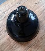 Oude zwarte emaille vintage industriele fabrieks lamp, Huis en Inrichting, Lampen | Hanglampen, Ophalen, Gebruikt, Metaal, Minder dan 50 cm