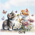 Servetten decoupage/bullet journal * poezen C678, Verzenden, Nieuw, Materiaal