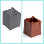 lego container, box 2x2x2 bruin (6) donker grijs (11), Ophalen of Verzenden, Nieuw, Losse stenen, Lego