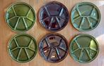 Gien fondueborden - vintage 9 stuks, Huis en Inrichting, Keuken | Servies, Ophalen, Keramiek, Zo goed als nieuw, Bord(en)