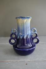 Antieke art deco aparte vaas blauw 251, Verzenden