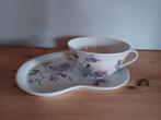Ontbijtsetje met Lila Bloemen, Nieuw, Ophalen of Verzenden, Overige stijlen, Kop(pen) en/of Schotel(s)