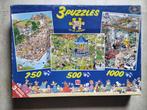 3 Jan van Haasteren puzzels 500/750/1000 stukjes, Ophalen, Meer dan 1500 stukjes, Zo goed als nieuw, Legpuzzel