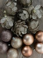 Brons /zilver kleurige kerstballen mix, Diversen, Kerst, Ophalen of Verzenden, Zo goed als nieuw