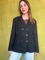 Vintage blazer - zwart - Foxy - 42 / XL of oversized, Zwart, Maat 42/44 (L), Hippie galore, Ophalen of Verzenden