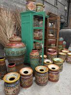 Geweldige handbeschilderde melkpot vazen potten waterkruik, Overige materialen, Overige kleuren, Ophalen of Verzenden, Zo goed als nieuw