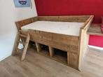 Steigerhouten bed, Huis en Inrichting, Slaapkamer | Bedden, Ophalen, 90 cm, Eenpersoons, Bruin