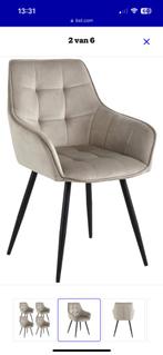 4 Eetkamerstoelen taupe, Huis en Inrichting, Stoelen, Ophalen, Gebruikt, Overige kleuren, Vier