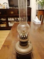 antiek koperen olielampje,36cm hoog, Ophalen of Verzenden