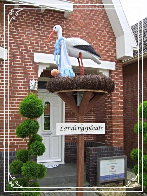DE MOOISTE IN DE REGIO Ooievaarsnest + naambord! BESCHIKBAAR, Kinderen en Baby's, Kraamcadeaus en Geboorteborden, Nieuw, Geboortebord