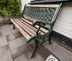 Gietijzeren tuinbank groen met hout, Ophalen, Zo goed als nieuw, Metaal