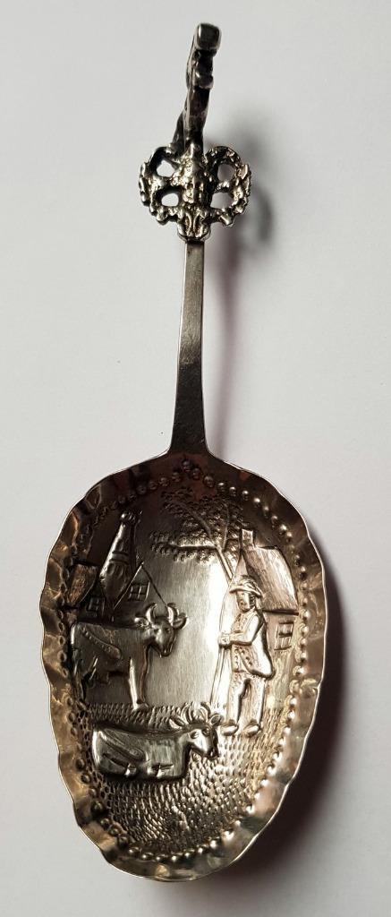 Fries zilveren roomlepel gemaakt tussen 1844 / 1883, Antiek en Kunst, Antiek | Goud en Zilver, Zilver, Verzenden