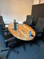 Mango Houten Eettafel 190x100 cm met stalen poot, Ophalen, Teakhout, 50 tot 100 cm, Zo goed als nieuw