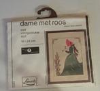 Borduurpakket Dame met roos 122150, Ophalen of Verzenden, Nieuw, Handborduren, Borduurpakket