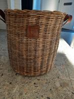 Riviera Maison rieten mand - groot. Met leren handvaten., Ophalen, Zo goed als nieuw, 50 tot 75 cm, 50 tot 75 cm