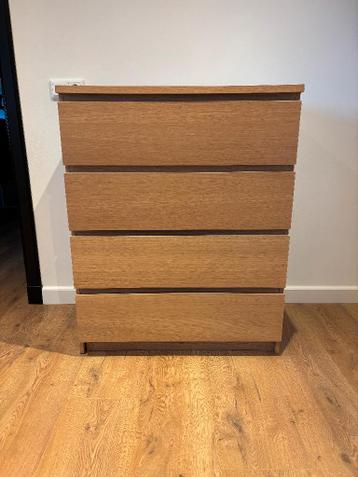 Te koop: IKEA MALM ladekast 4 lades eikenfineer - afbeelding 1