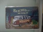 metalen plaat sign bord beached bus vw  look, Ophalen of Verzenden, Nieuw