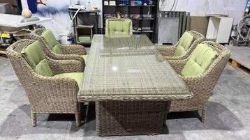 Bois le Duc tuinset met glazen tafel – 5 comfortabele beschikbaar voor biedingen