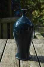 Mooie blauw/groene keramieke fles/vaas (glas?), Ophalen of Verzenden