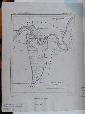 21 / Lith Noord Brabant Litho van J. Kuyper uit 1865 beschikbaar voor biedingen